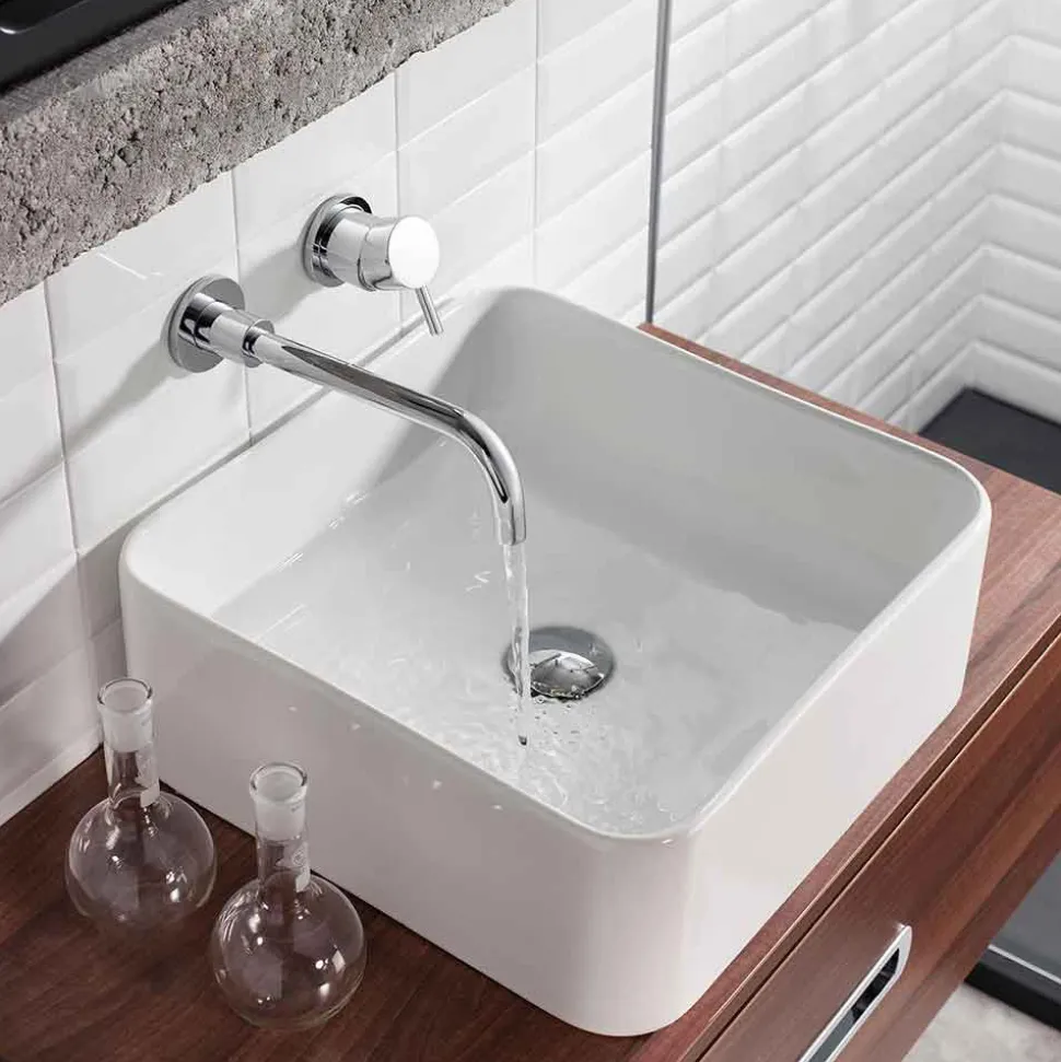 Crosswater Kai Lever 2 Hole Wall Mounted Basin Mixer Set