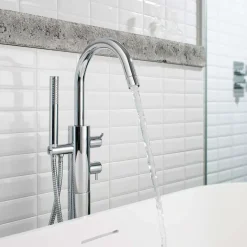 Crosswater Kai Lever Thermostatic Floor Standing Bath Shower Mixer with Shower Kit