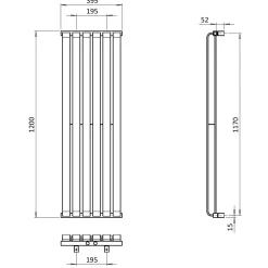Crosswater Limit Towel Radiator - 1200 x 395mm