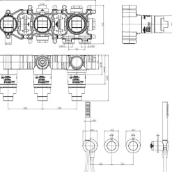 Crosswater Module 2 Outlet Concealed Thermostatic Shower Valve & Shower Handset