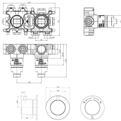 Crosswater Module 3 Outlet 2 Handle Concealed Thermostatic Shower Valve