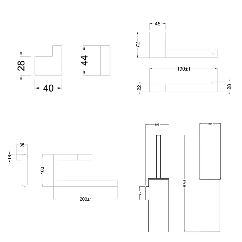 Crosswater MPRO Bathroom Accessory Pack