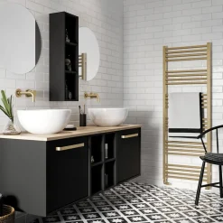 Crosswater MPRO Brushed Brass Heated Towel Rail