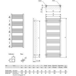 Crosswater MPRO Brushed Brass Heated Towel Rail