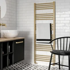 Crosswater MPRO Brushed Brass Heated Towel Rail