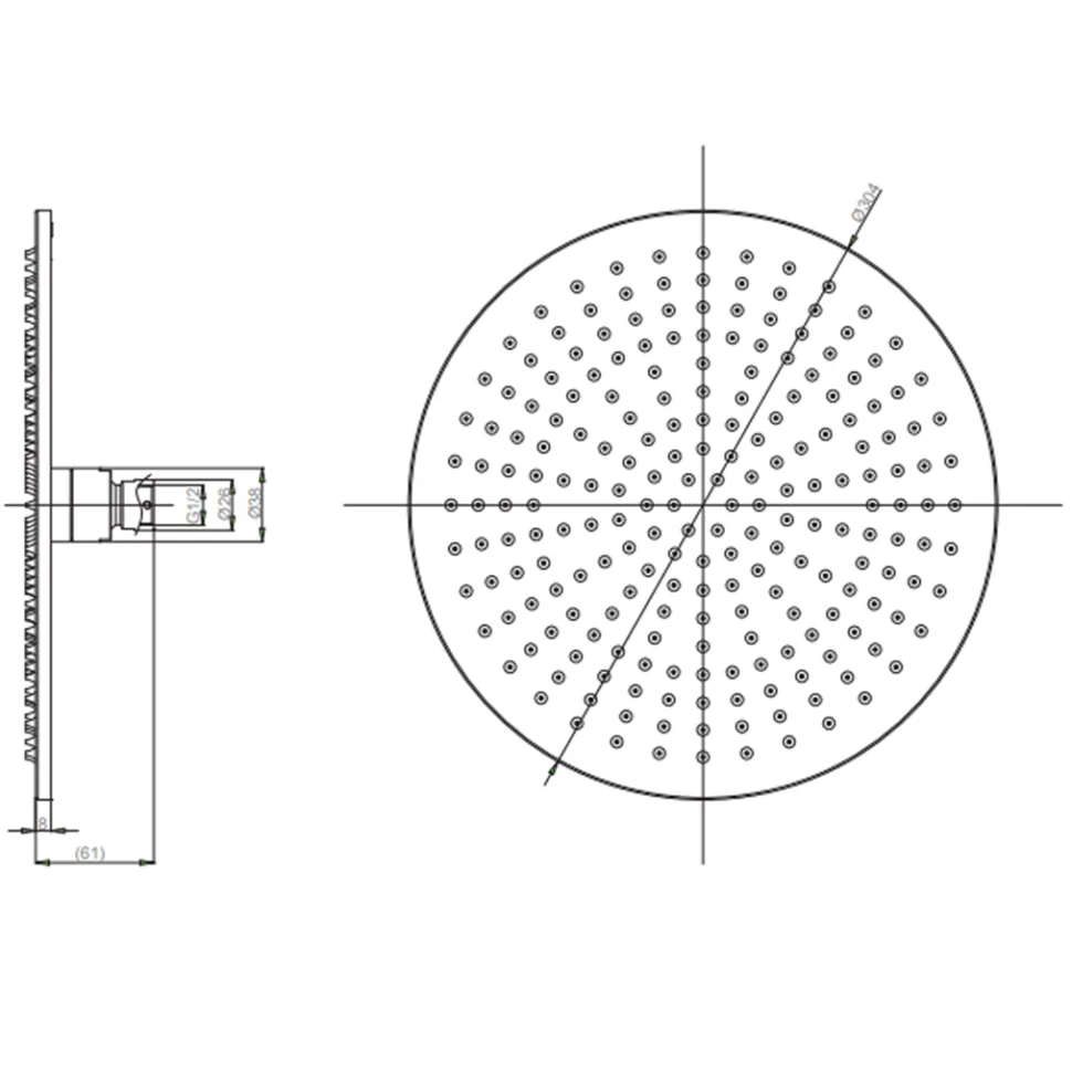 Crosswater MPRO Fixed Shower Head