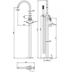 Crosswater MPRO Floorstanding Bath and Shower Mixer Tap