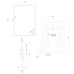 Crosswater MPRO Framed LED Illuminated Steam Free Mirror & Colour Change Lights