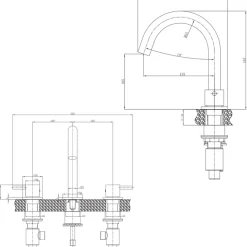 Crosswater MPRO 3 Hole Basin Mixer Tap