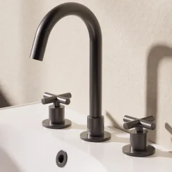 Crosswater MPRO 3 Hole Basin Mixer Tap with Crosshead Handles