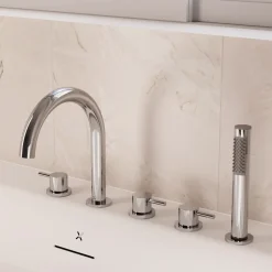 Crosswater MPRO 5 Hole Deck Mounted Bath Shower Mixer Set