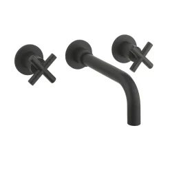 Crosswater MPRO 3 Hole Wall Mounted Basin Mixer Tap with Crosshead Handles