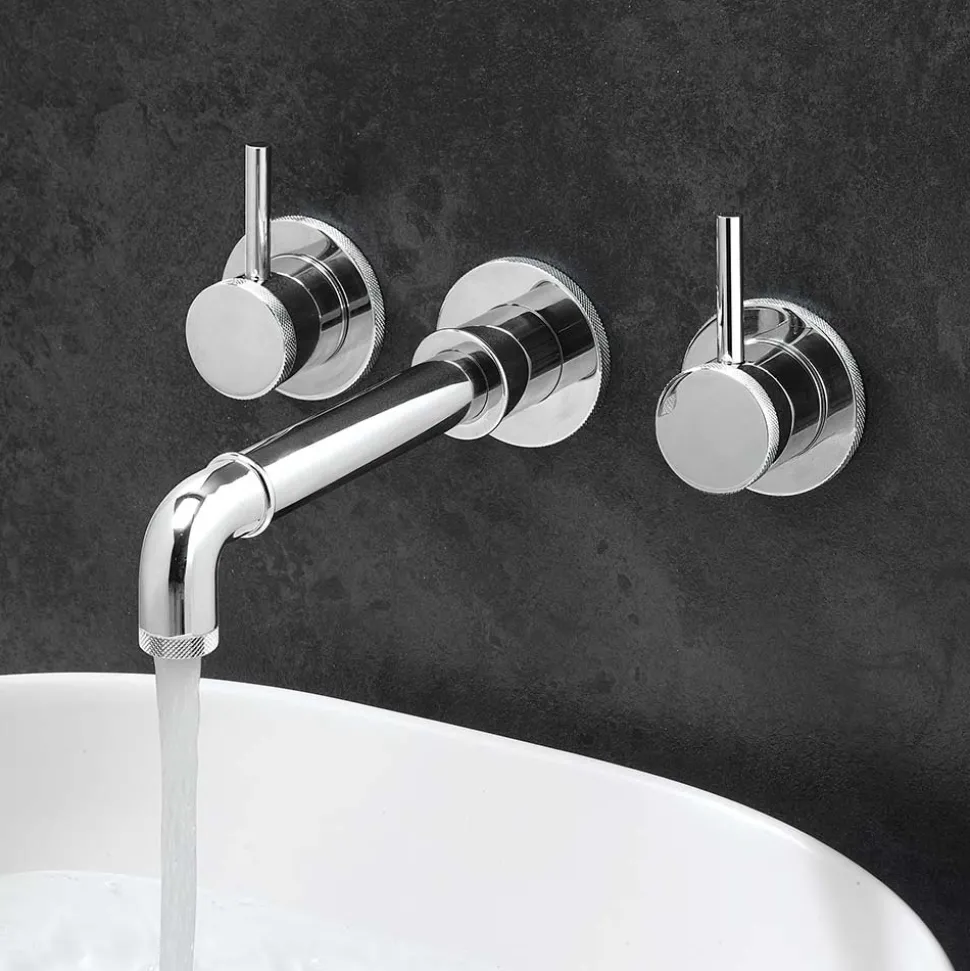 Crosswater MPRO Industrial 3 Hole Wall Mounted Basin Mixer Tap
