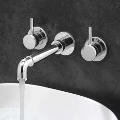 Crosswater MPRO Industrial 3 Hole Wall Mounted Basin Mixer Tap