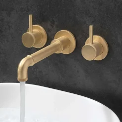 Crosswater MPRO Industrial 3 Hole Wall Mounted Basin Mixer Tap