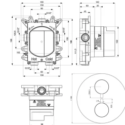 Crosswater MPRO Industrial Thermostatic 2 Outlet Shower Valve - Crossbox Technology