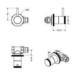 Crosswater MPRO Industrial Wall Stop Taps