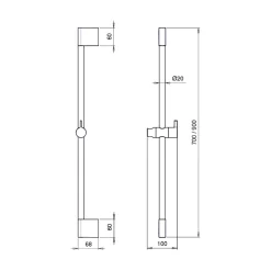 Crosswater MPRO 700mm Sliding Shower Rail