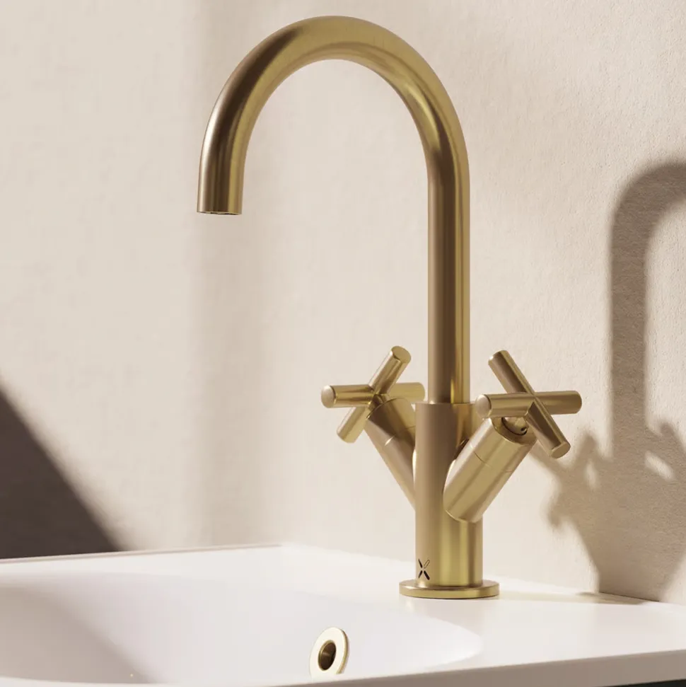 Crosswater MPRO Mono Basin Mixer Tap with Crosshead Handles
