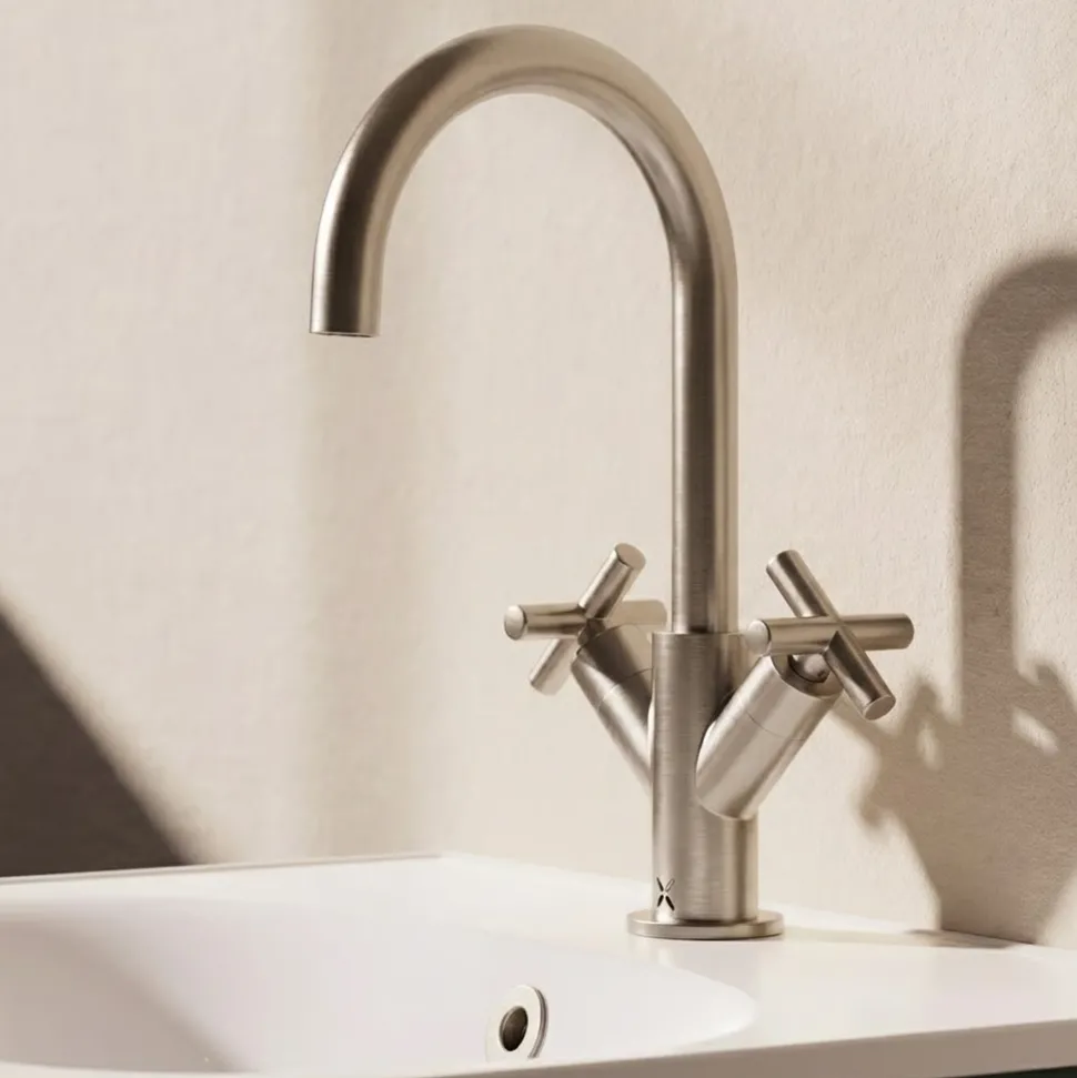 Crosswater MPRO Mono Basin Mixer Tap with Crosshead Handles