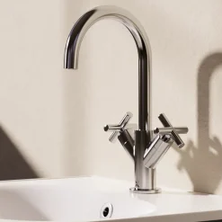 Crosswater MPRO Mono Basin Mixer Tap with Crosshead Handles