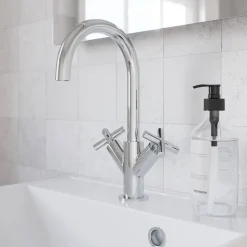 Crosswater MPRO Mono Basin Mixer Tap with Crosshead Handles
