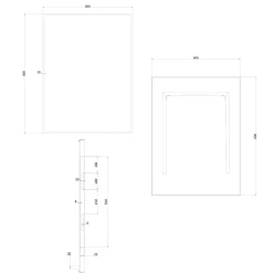 Crosswater MPRO Rectangular Framed Mirror with Demister Pad