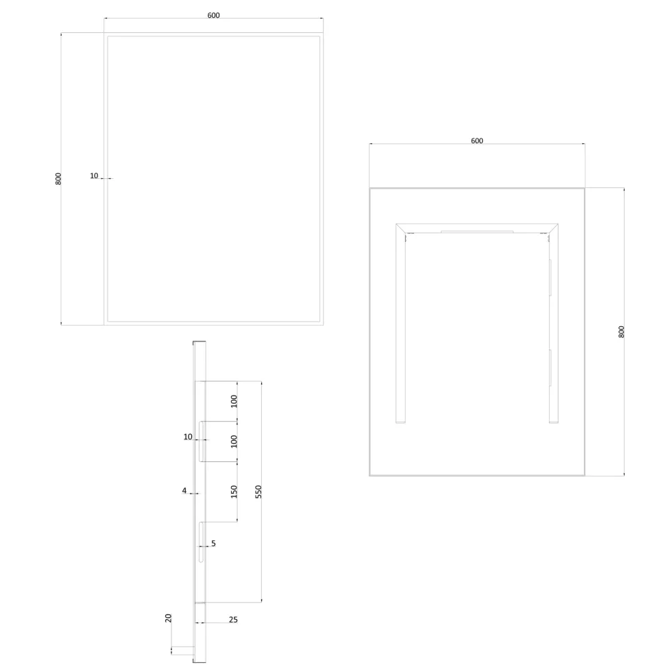 Crosswater MPRO Rectangular Framed Mirror with Demister Pad