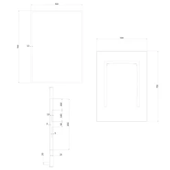 Crosswater MPRO Rectangular Framed Mirror with Demister Pad
