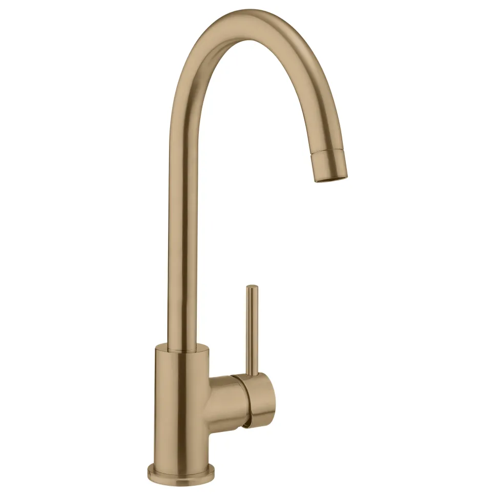 Crosswater MPRO Single Lever Mono Kitchen Mixer Tap - Brushed Brass