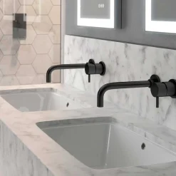 Crosswater MPRO Wall Mounted Basin Mixer Tap - Matt Black