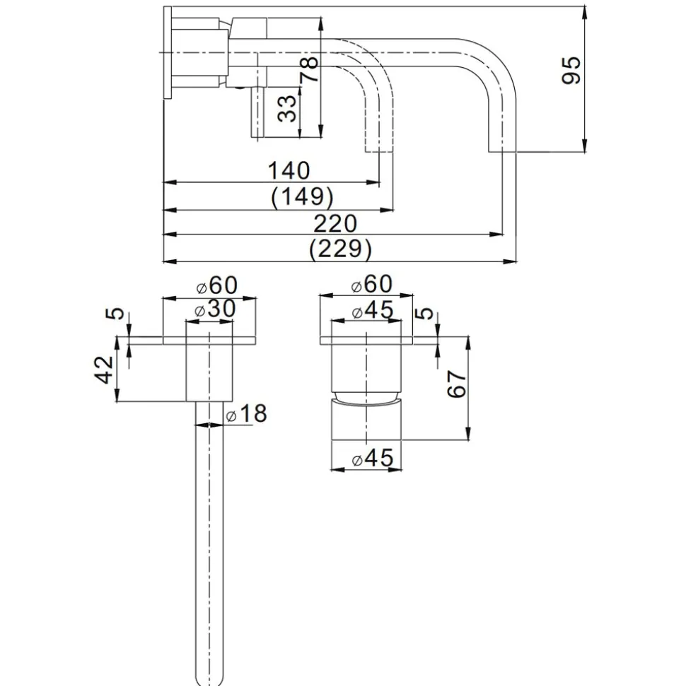Crosswater MPRO Wall Mounted Basin Mixer Tap
