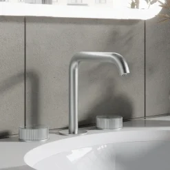 Crosswater 3ONE6 Stainless Steel 3 Hole Basin Mixer Tap