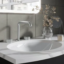 Crosswater 3ONE6 Stainless Steel 3 Hole Basin Mixer Tap