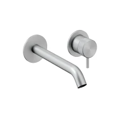 Crosswater 3ONE6 Stainless Steel Wall Mounted 2 Hole Basin Mixer Tap