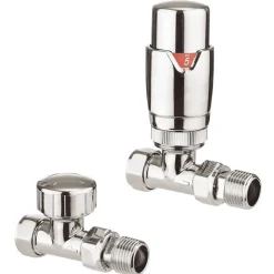 Crosswater Pier Thermostatic Straight Radiator Valves
