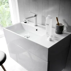 Crosswater Pier White Monobloc Basin Mixer