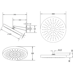 Crosswater Revive Stainless Steel Round Shower Head Wall Mounted