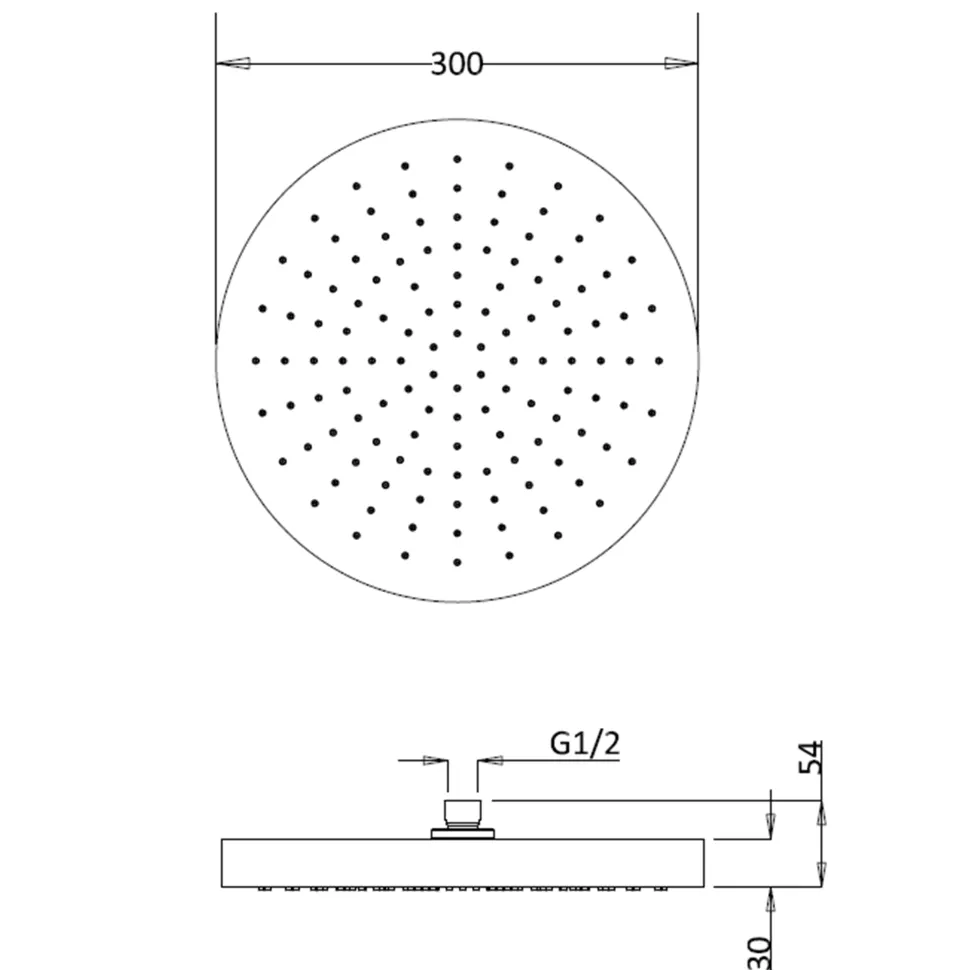 Crosswater Revive Stainless Steel Round Shower Head 300mm