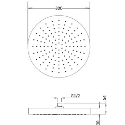 Crosswater Revive Stainless Steel Round Shower Head 300mm