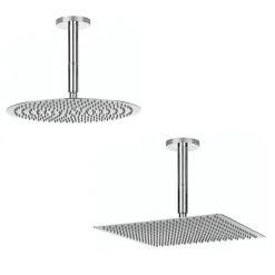 Crosswater Rex Chrome Extendable Ceiling Mounted Shower Arm - 80mm, 120mm & 200mm