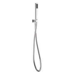 Crosswater Square Shower Kit with Hose, Handset & Integrated Wall Outlet with Handset Attachment