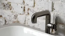 Crosswater Union 1 Hole Wall Mounted Basin Mixer Tap - Brushed Black Chrome