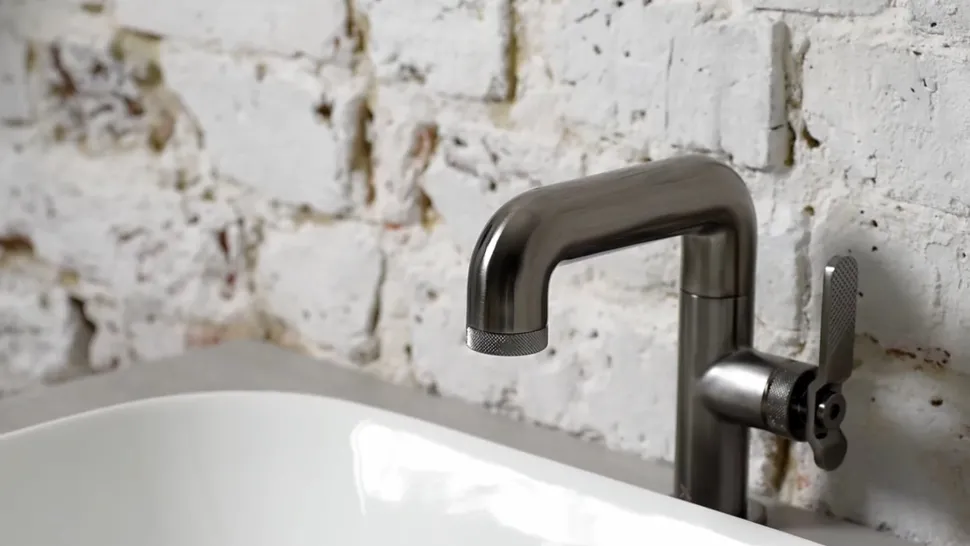 Crosswater Union 1 Hole Wall Mounted Basin Mixer Tap - Brushed Black Chrome