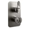 Crosswater Union 1 Outlet Concealed Thermostatic Shower Valve with Lever & Wheel - Brushed Black Chrome
