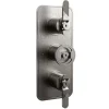 Crosswater Union 2 Outlet 3 Handle Concealed Thermostatic Shower Valve with Wheel & Levers - Brushed Black Chrome