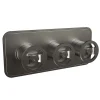 Crosswater Union 3 Outlet Landscape Concealed Thermostatic Shower Valve with Wheels - Brushed Black Chrome