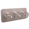 Crosswater Union 3 Outlet Landscape Concealed Thermostatic Shower Valve with Wheels - Brushed Nickel