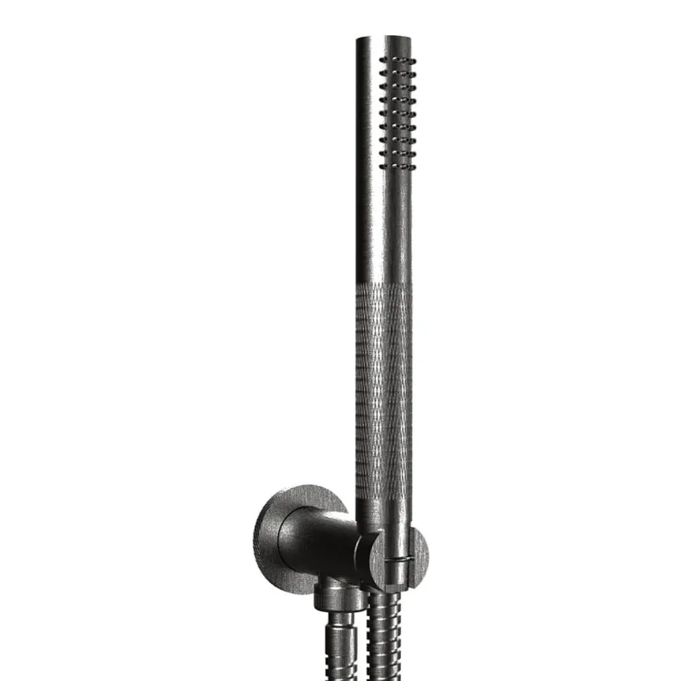 Crosswater Union Shower Handset with Wall Outlet and Hose - Brushed Black Chrome