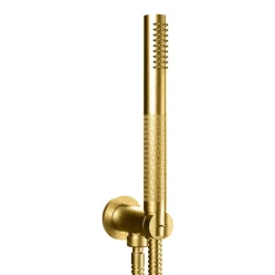 Crosswater Union Shower Handset with Wall Outlet and Hose - Brushed Brass